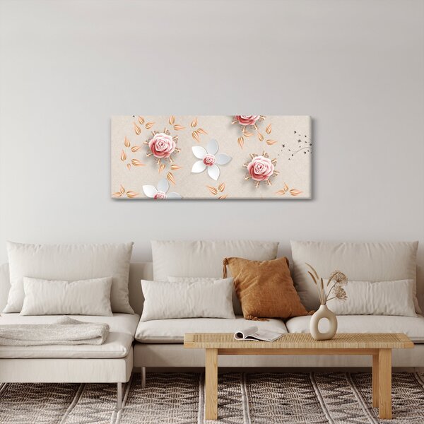 Tablou - Flori de trandafiri (120x50 cm)