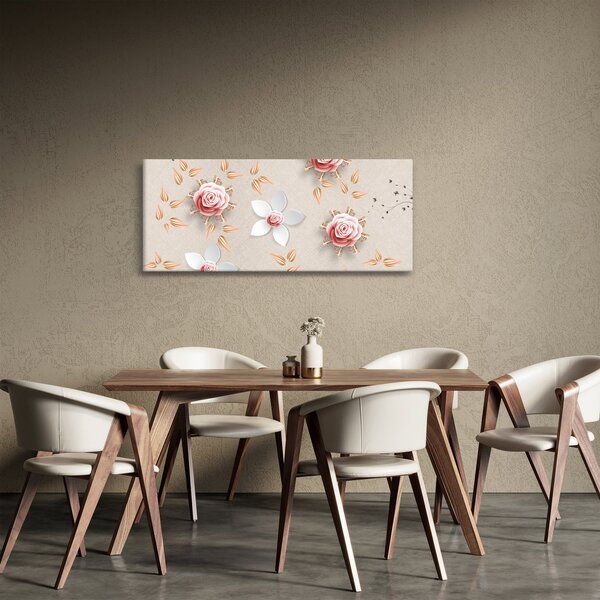 Tablou - Flori de trandafiri (120x50 cm)