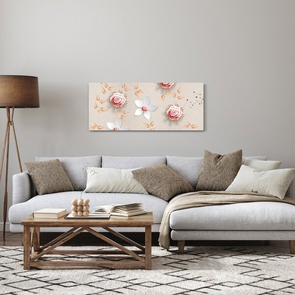 Tablou - Flori de trandafiri (120x50 cm)