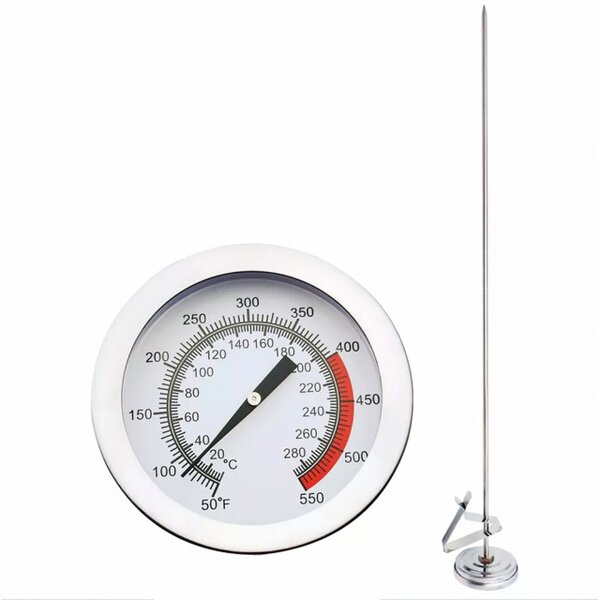 Termometru Bucătărie Pufo 31.5 cm cu Sondă Lungă - Oțel Inoxidabil, Prindere Ajustabilă