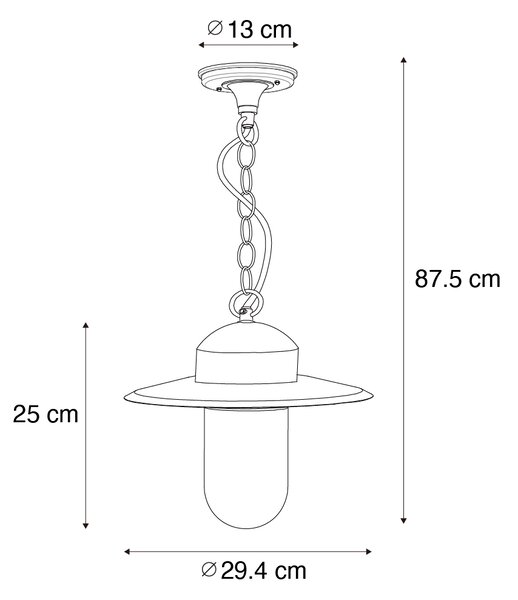Lampă suspendată modernă de exterior brun ruginiu IP44 - Kansas