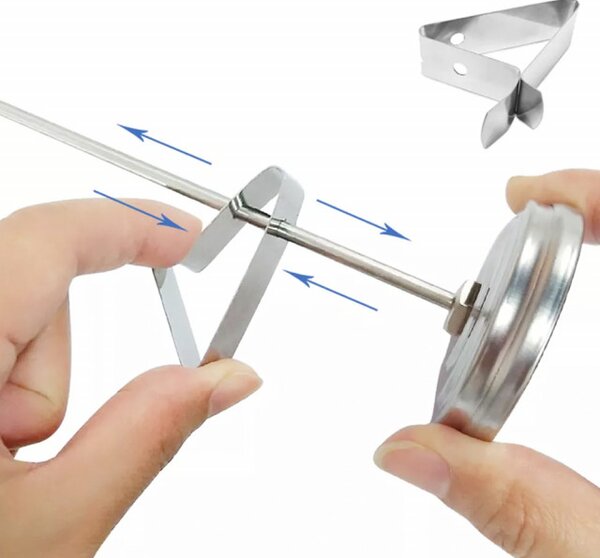 Termometru Bucătărie Pufo 31.5 cm cu Sondă Lungă - Oțel Inoxidabil, Prindere Ajustabilă