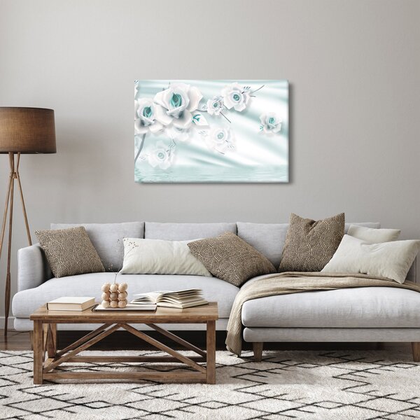 Tablou - Flori de trandafir turcoaz (90x60 cm)
