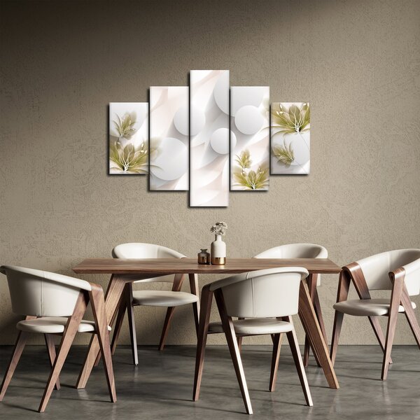Tablou - 3D cercuri cu flori (150x105 cm)