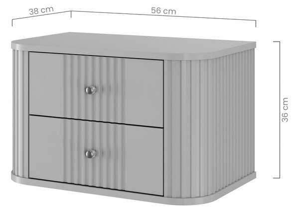 Set noptiere Vesper 56 cm de perete - negru / mânere aurii