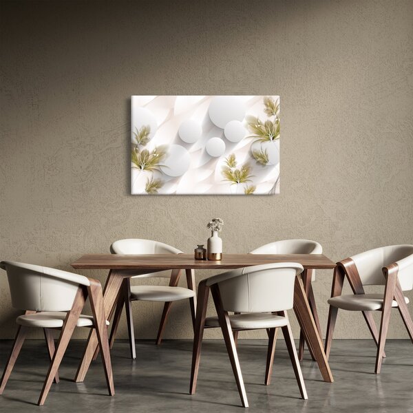 Tablou - 3D cercuri cu flori (90x60 cm)