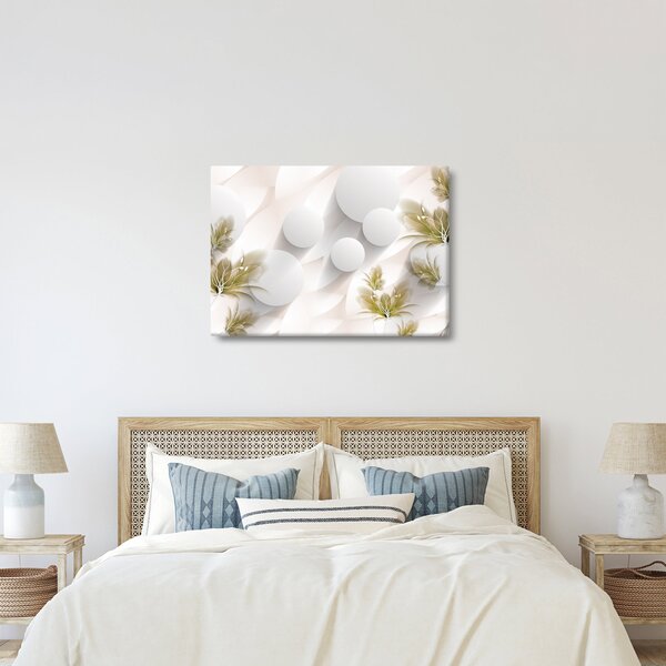 Tablou - 3D cercuri cu flori (70x50 cm)