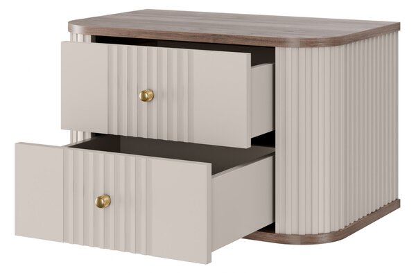Set noptiere Vesper 56 cm de perete - cașmir / nuc / mânere aurii
