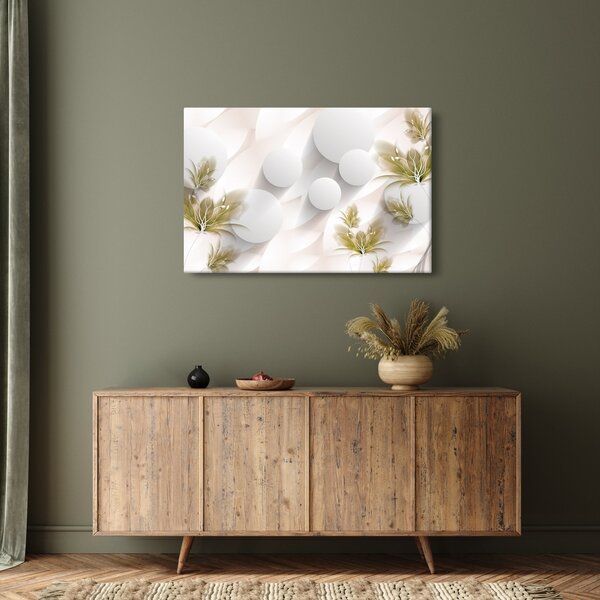 Tablou - 3D cercuri cu flori (90x60 cm)