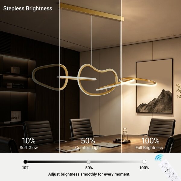 BRILAGI - lustra LED reglabilă suspendată pe cablu SIGNATURE LED/80W/230V 120x25 cm aurie + telecomandă