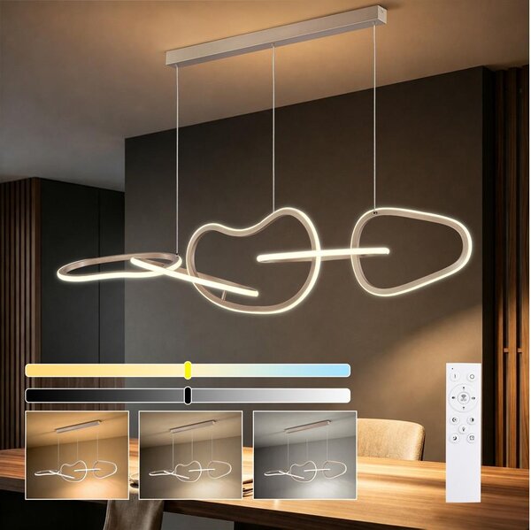 BRILAGI - Lustra LED dimabilă pe cablu SIGNATURE LED/80W/230V 120x25 cm bej + cu telecomandă