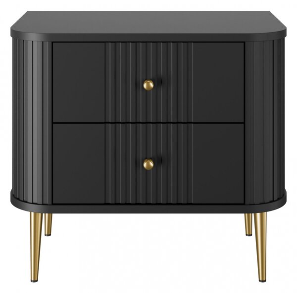 Set noptiere Vesper 56 cm - negru / picioare aurii