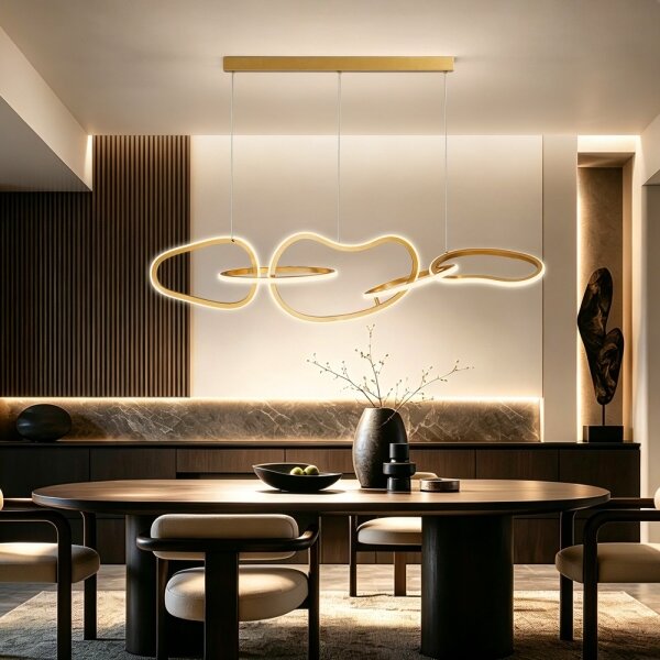 BRILAGI - lustra LED reglabilă suspendată pe cablu SIGNATURE LED/80W/230V 120x25 cm aurie + telecomandă