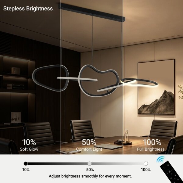 BRILAGI - Lustră LED reglabilă pe cablu SIGNATURE LED/80W/230V 120x25 cm neagră + telecomandă