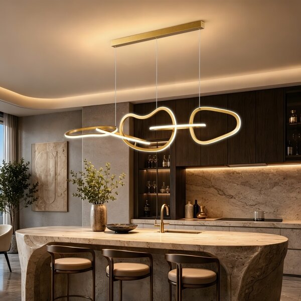 BRILAGI - lustra LED reglabilă suspendată pe cablu SIGNATURE LED/80W/230V 120x25 cm aurie + telecomandă
