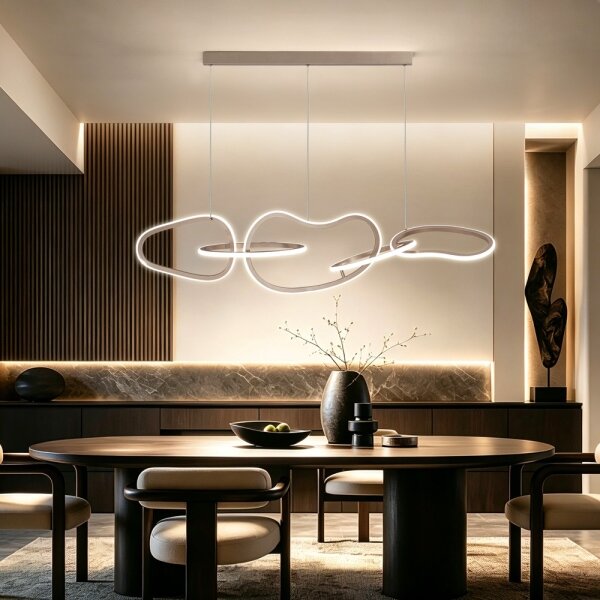 BRILAGI - Lustra LED dimabilă pe cablu SIGNATURE LED/80W/230V 120x25 cm bej + cu telecomandă