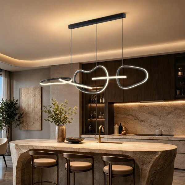 BRILAGI - Lustră LED reglabilă pe cablu SIGNATURE LED/80W/230V 120x25 cm neagră + telecomandă