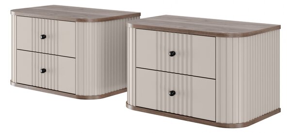 Set noptiere suspendat Vesper 56 cm - cașmir / nuc / mânere negre