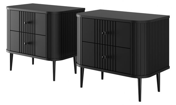 Set noptiere Vesper 56 cm - negru / picioare negre
