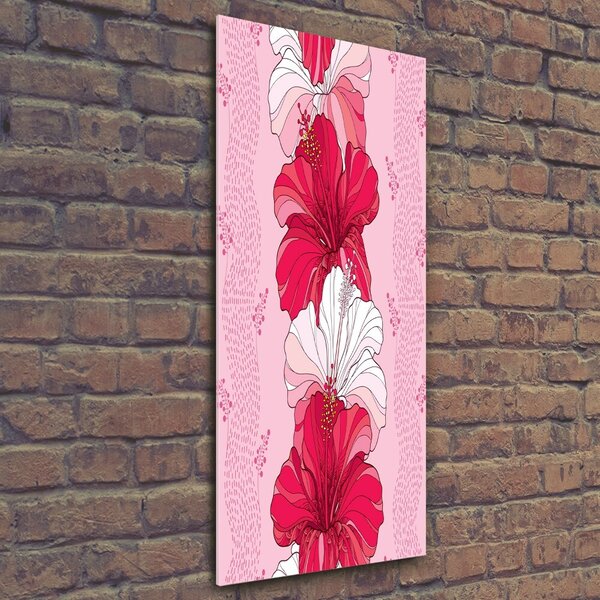 Tablou pe pe sticlă hibiscus