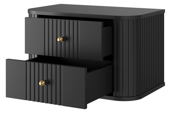 Set noptiere Vesper 56 cm de perete - negru / mânere aurii