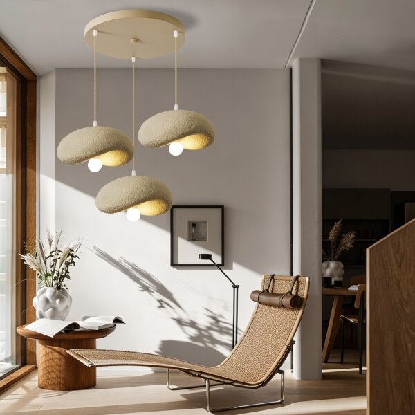 BRILAGI - Candelabru suspendat pe cablu WABI SABI 3xE27/60W/230V bej