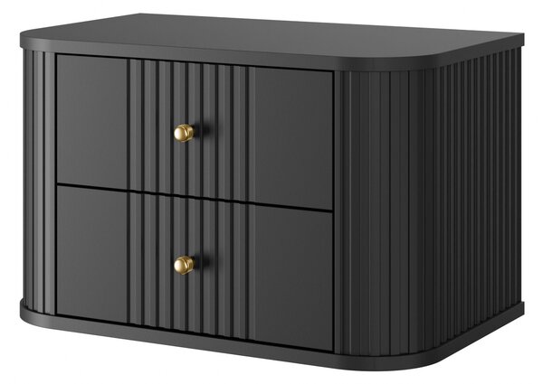 Set noptiere Vesper 56 cm de perete - negru / mânere aurii