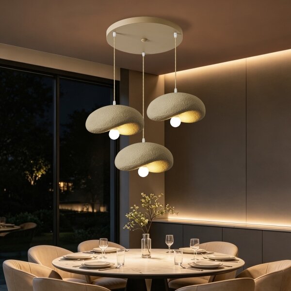BRILAGI - Candelabru suspendat pe cablu WABI SABI 3xE27/60W/230V bej