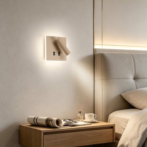 BRILAGI - Aplica de perete tip spot LED ZAYA DOUBLE LED/8W/230V + LED/3W bej