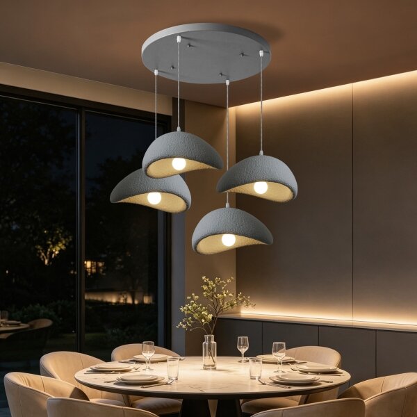 BRILAGI - Lustru suspendat pe cablu WABI SABI 4xE27/60W/230V gri