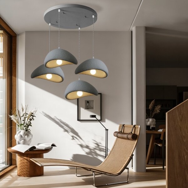 BRILAGI - Lustru suspendat pe cablu WABI SABI 4xE27/60W/230V gri