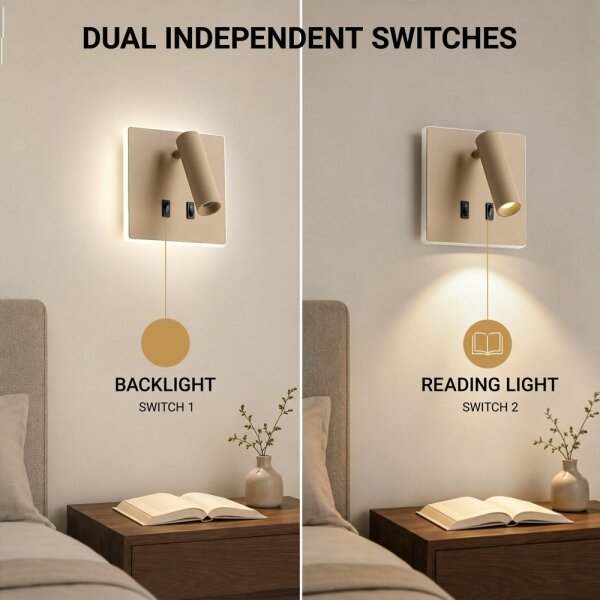 BRILAGI - Aplica de perete tip spot LED ZAYA DOUBLE LED/8W/230V + LED/3W bej