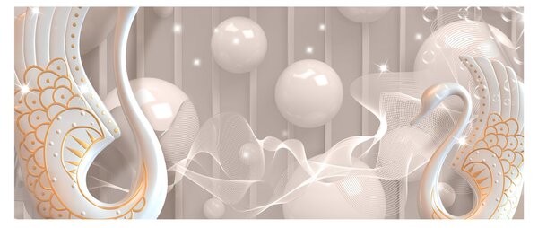 Tablou - Lebede fermecate (120x50 cm)