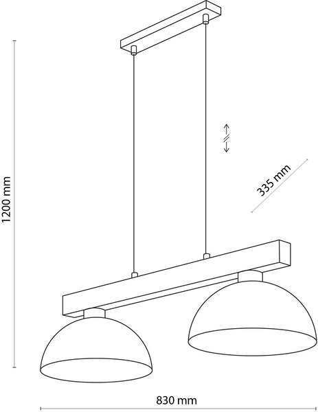 TK Lighting Oslo lampă suspendată 2x15 W alb-lemn 4713