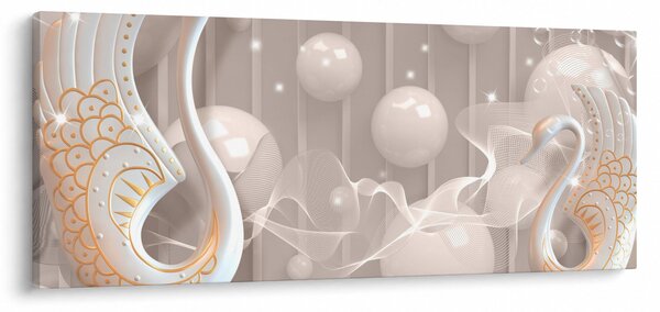 Tablou - Lebede fermecate (120x50 cm)