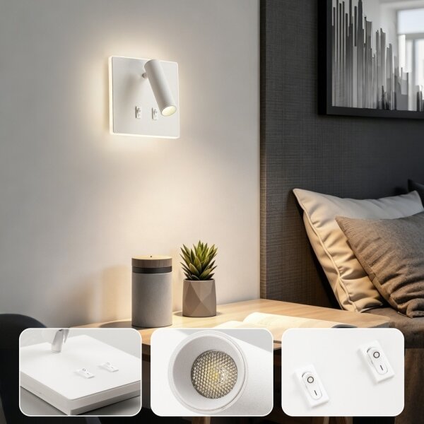 BRILAGI - LED Aplică spot de perete ZAYA DOUBLE LED/8W/230V + LED/3W albă