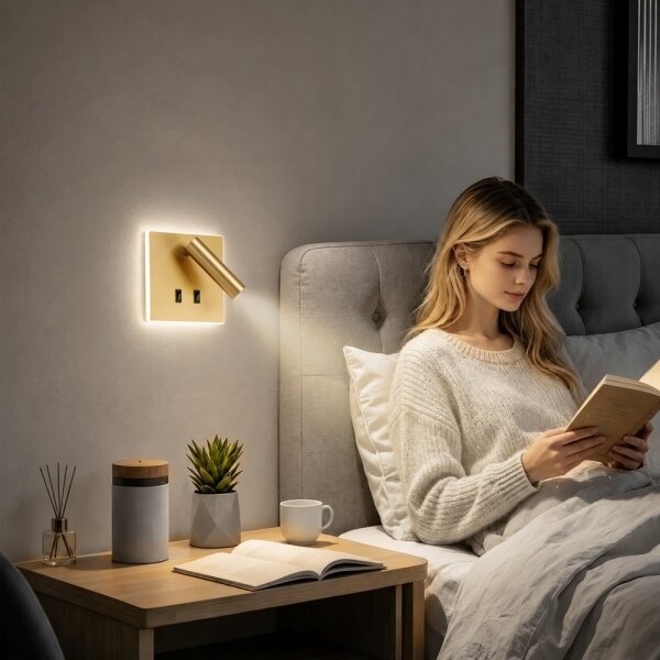 BRILAGI - Aplică de perete cu spoturi ZAYA DOUBLE LED/8W/230V + LED/3W auriu