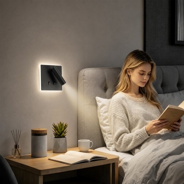 BRILAGI - Aplică LED de perete tip spot ZAYA DOUBLE LED/8W/230V + LED/3W neagră