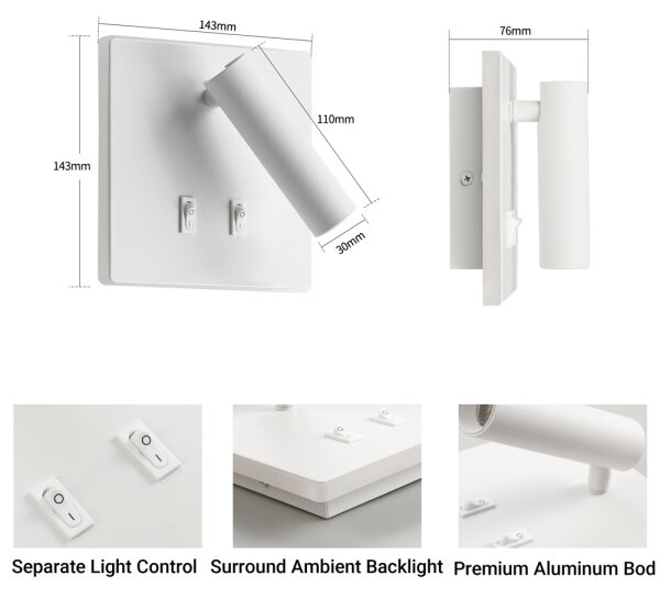 BRILAGI - LED Aplică spot de perete ZAYA DOUBLE LED/8W/230V + LED/3W albă