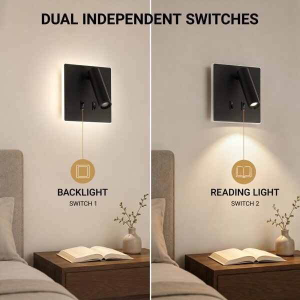 BRILAGI - Aplică LED de perete tip spot ZAYA DOUBLE LED/8W/230V + LED/3W neagră
