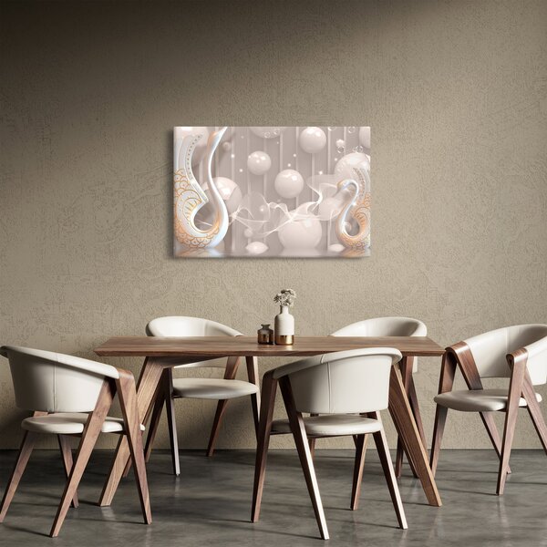 Tablou - Lebede fermecate (90x60 cm)
