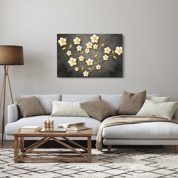 Tablou - Arbust auriu pe fundal negru (90x60 cm)