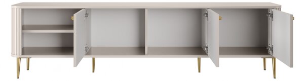 Dulap TV Vesper 3D 187 cm - cașmir / picioare aurii