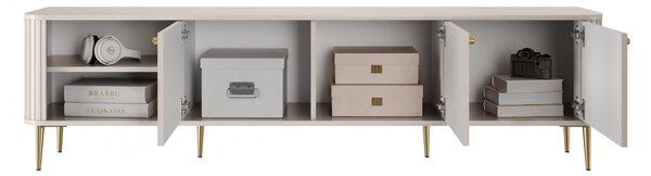 Dulap TV Vesper 3D 187 cm - cașmir / picioare aurii