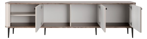 Dulap TV Vesper 3D 187 cm - cașmir / nuc / picioare negre