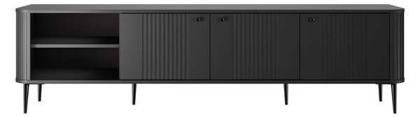 Comodă TV Vesper 3D 187 cm - negru / picioare negre