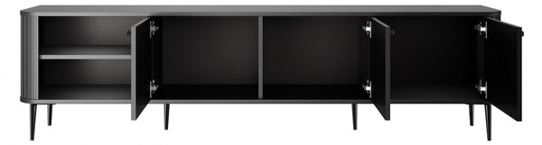 Comodă TV Vesper 3D 187 cm - negru / picioare negre