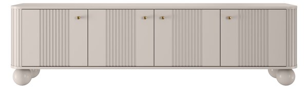 Dulap TV Vesper 4D 187 cm - cașmir / mânere aurii / picioare rotunde