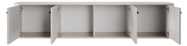 Comodă TV suspendată Vesper 4D 187 cm - cașmir / mânere negre