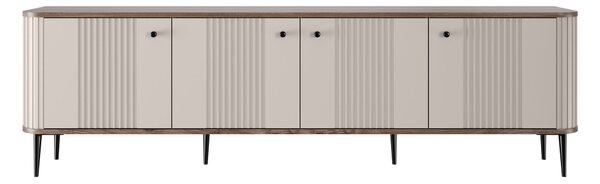 Dulap TV Vesper 4D 187 cm - cașmir / nuc / picioare negre